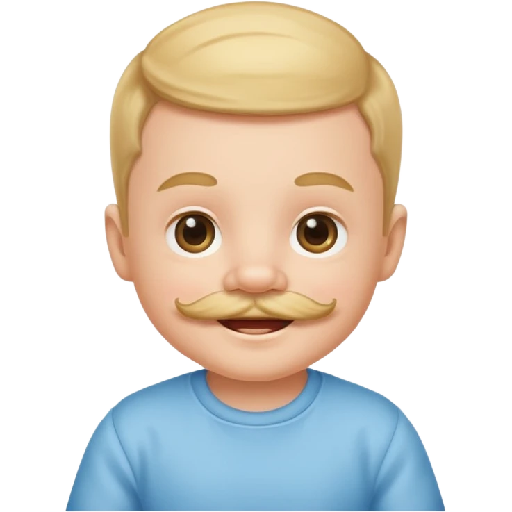 baby with mustached emoji