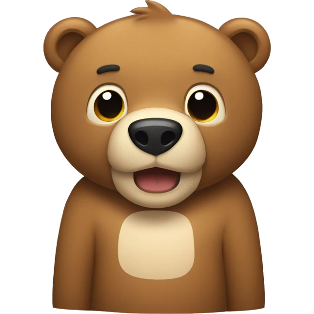 Urso forte e musculoso comendo verdura emoji