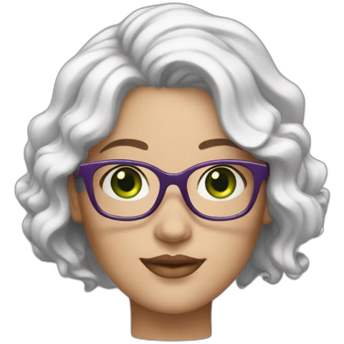 curvy-white-woman,wavy-purple-hair,green-eyes-square-glasses emoji