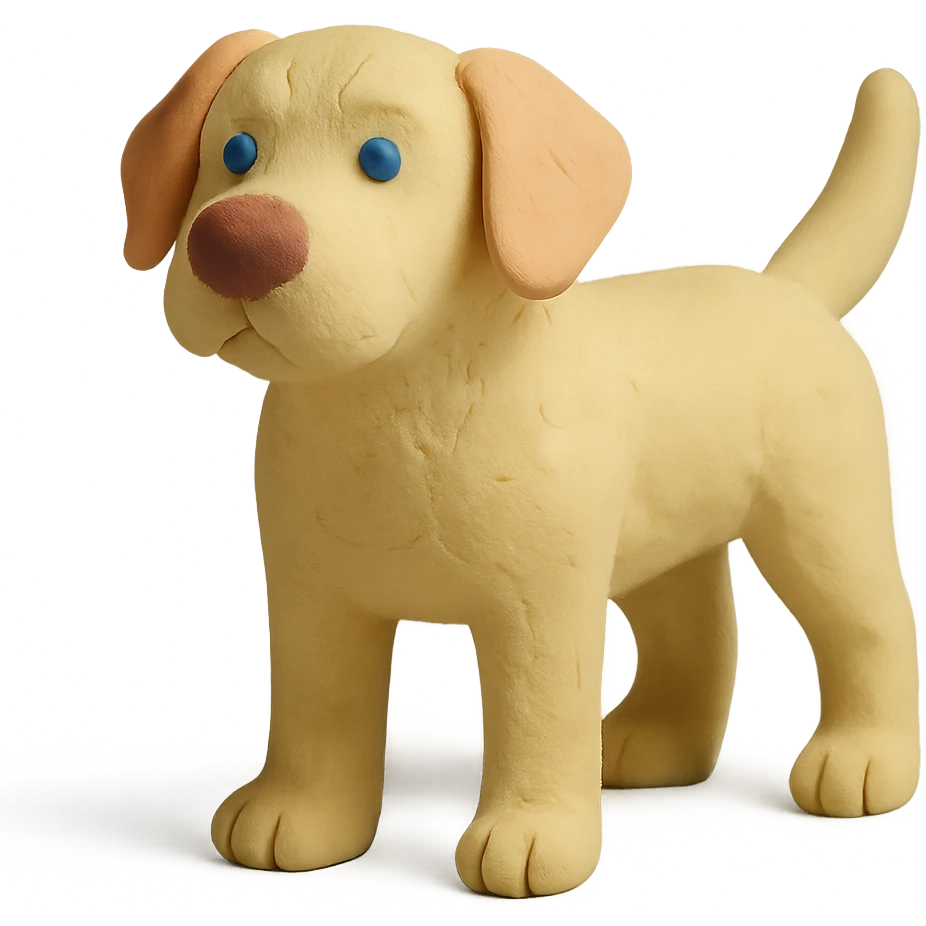 claymation style labrador dog with soft pastel colors emoji
