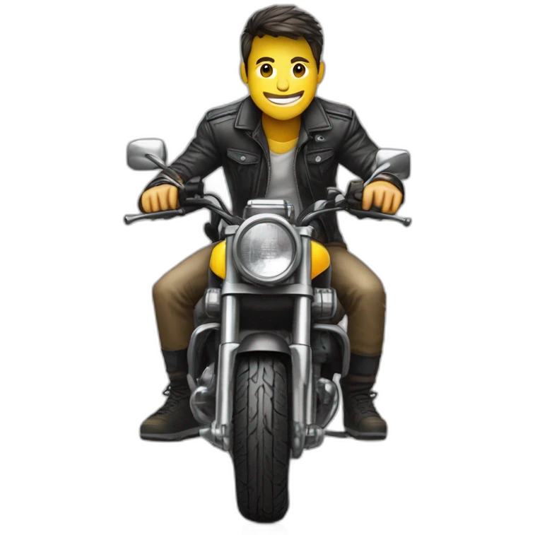 Homme sur une moto avec des tn et un g-shock emoji