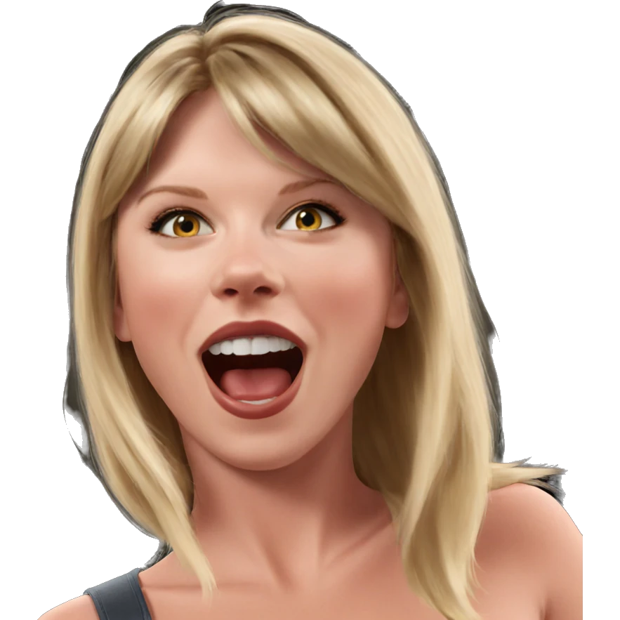 blonde girl surprised by boy emoji