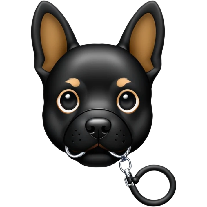 Dog muzzle with leash emoji