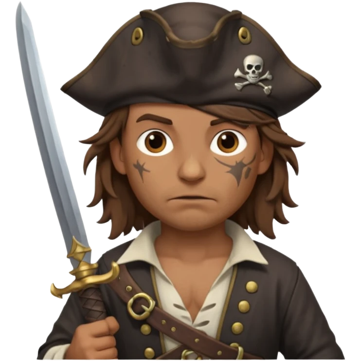 Pirate with two swords in two hands emoji