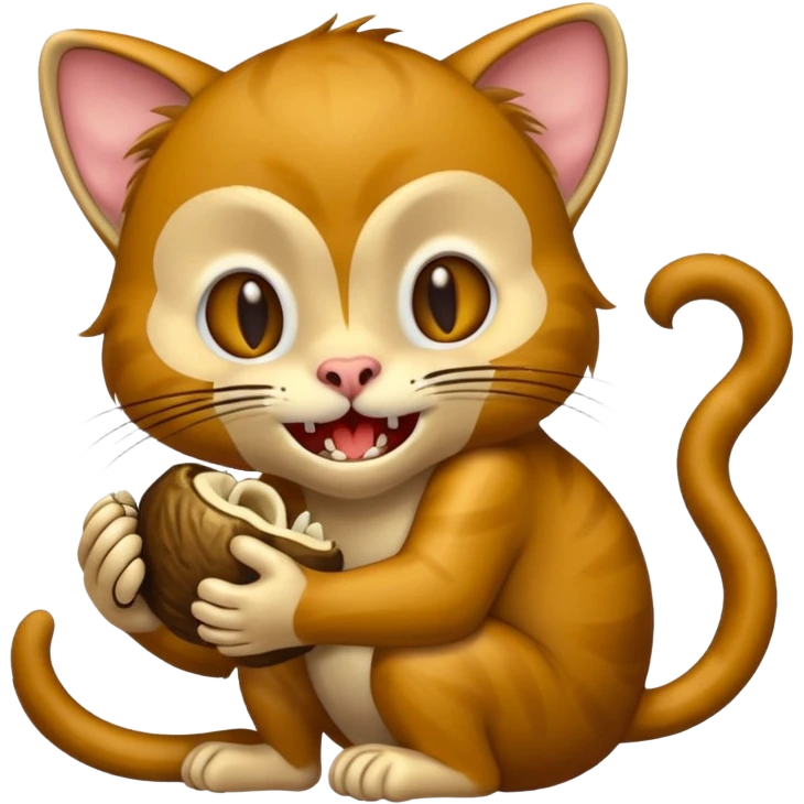 cat eating monkey emoji