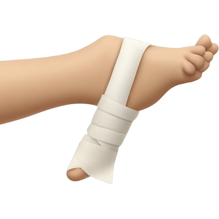 Sore ankle getting wrapped emoji