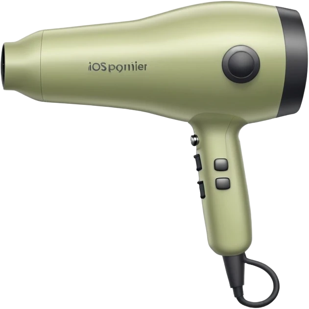 Pale olive hair dryer emoji