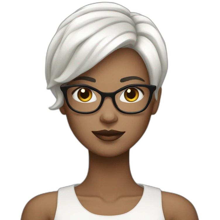 it-girl-white-short-hair-white-skin-with-macbook emoji