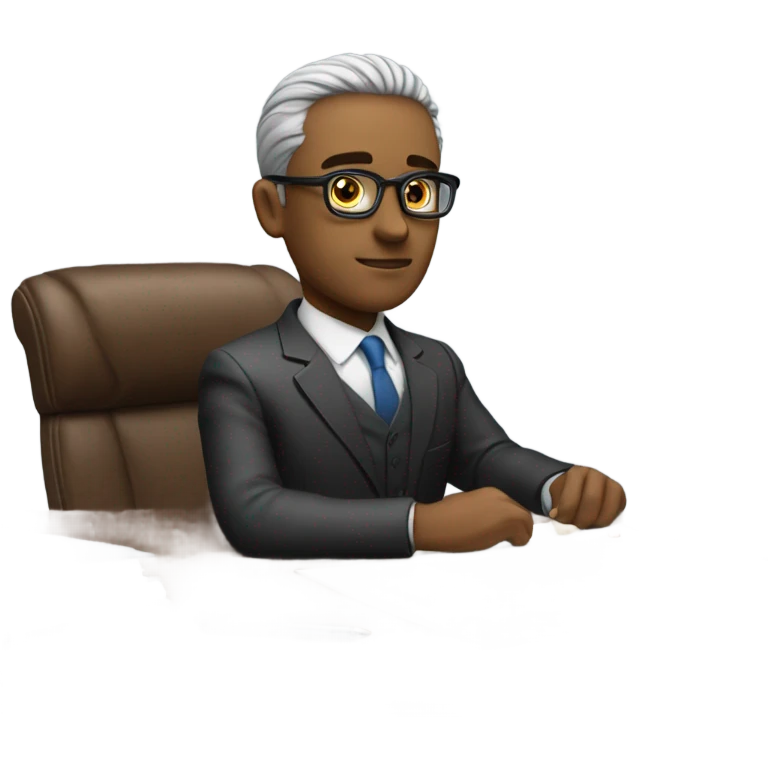 Patent lawyer at desk in in conference room emoji