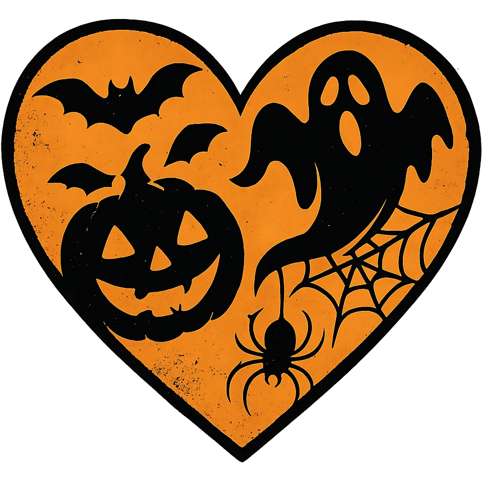 Halloween heart, remove background emoji