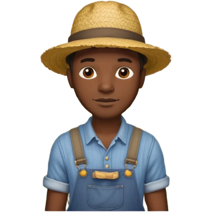 Black man on cotton field emoji