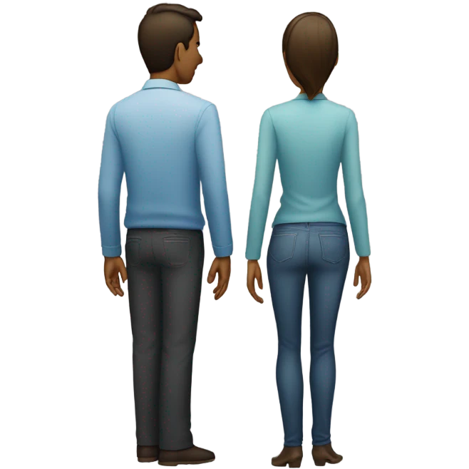 Man and woman standing back to back  emoji