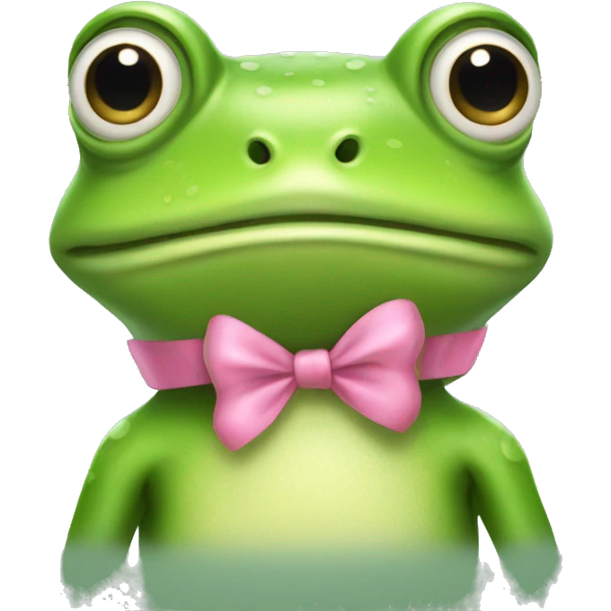 Frog with pink bow on the head emoji