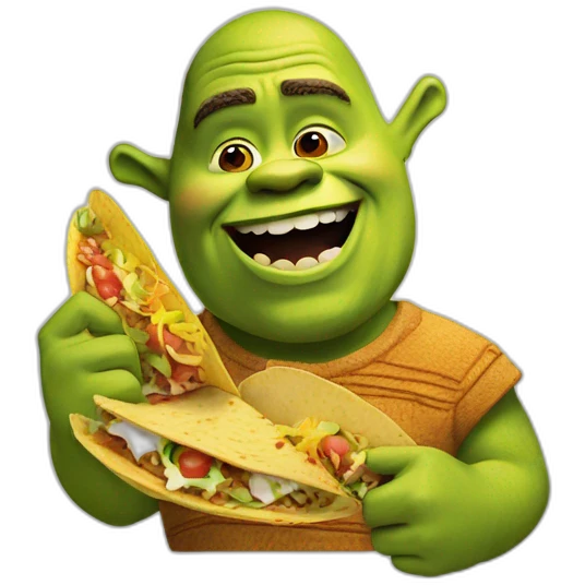shrek eating a taco emoji