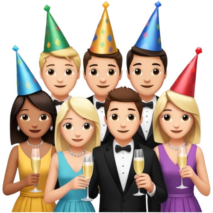 Cast members from tv show friends (Ross,Joey, chandler, Rachel, Monica, phoebe  emoji