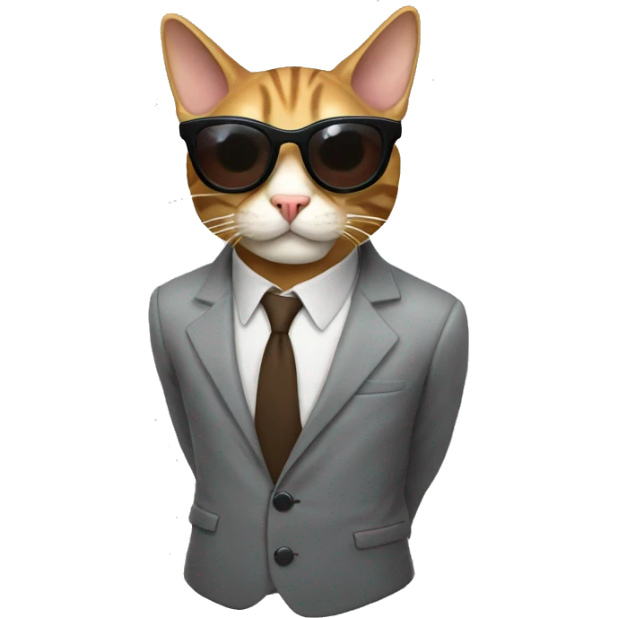 Cat with sunglasses very cool just head and his forger is up  emoji