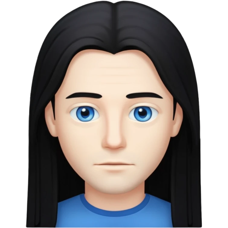 man with long straight hair emoji
