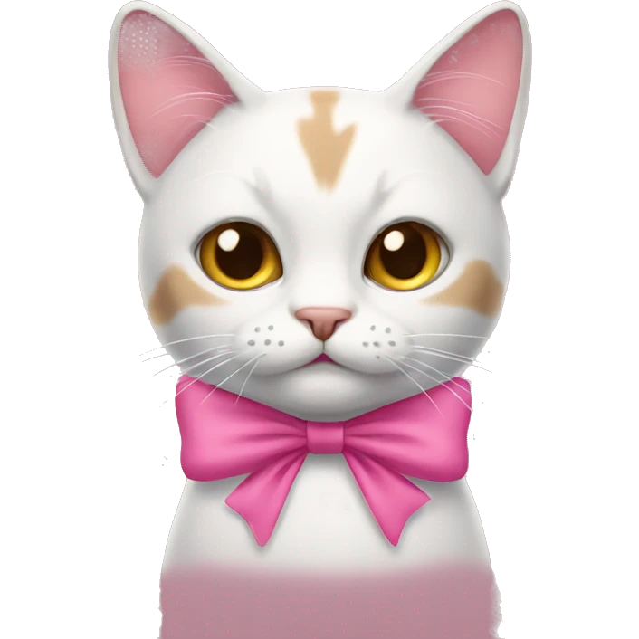 cat wearing pink bow emoji