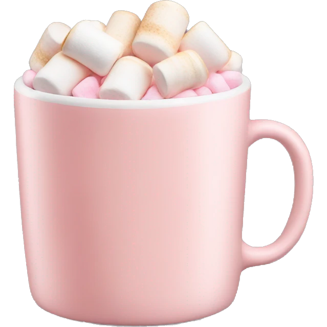 Light Pink mug of latte with marshmallows  emoji