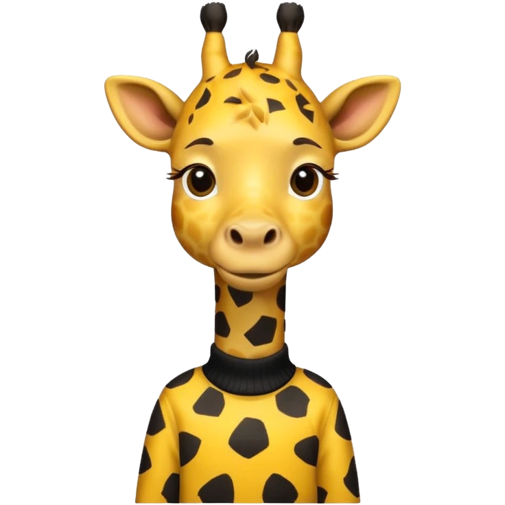 giraffe wearing yellow and black sweater emoji