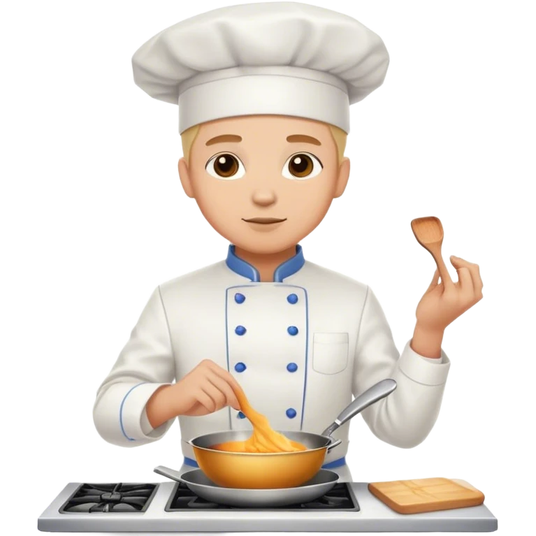 Elegant chef suit cooking emoji