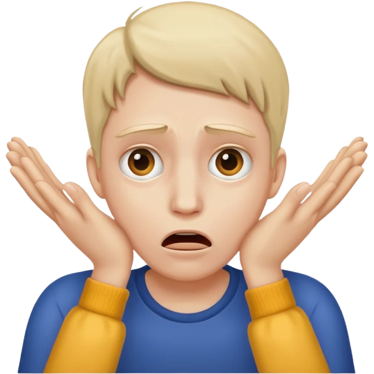 Scared hands over face emoji