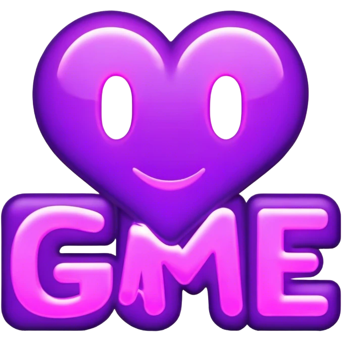 The word GAMES in neon purple emoji