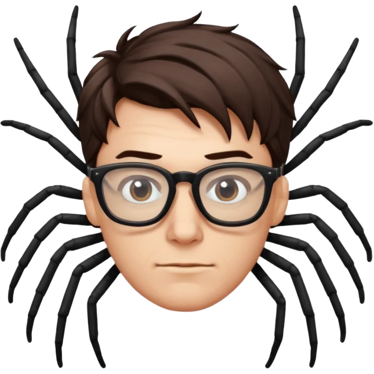 combination of a spider and the cool guy wearing glasses emoji