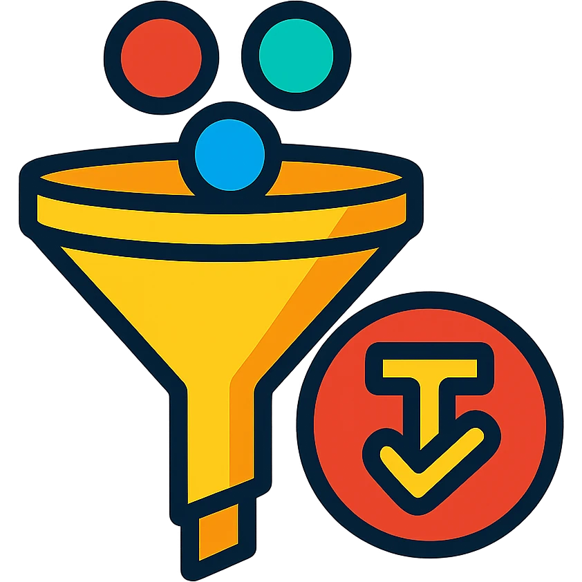 vibrant toon style funnel testing mode icon emoji