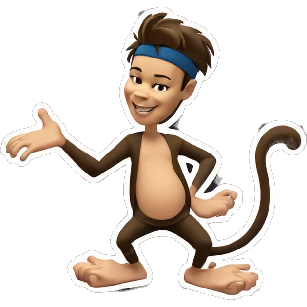 smiling monkey boy silhouette emoji
