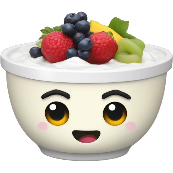 Yoghurt bowl with fruit emoji
