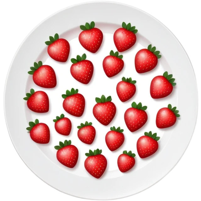 A plate of strawberries cut into the shape of hearts emoji
