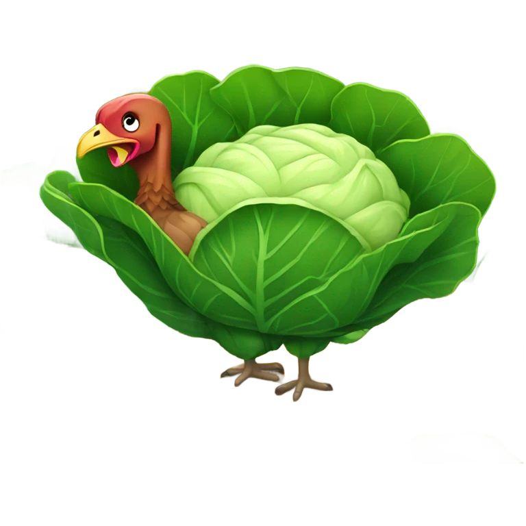 Turkey hiding in cabbage fields  emoji