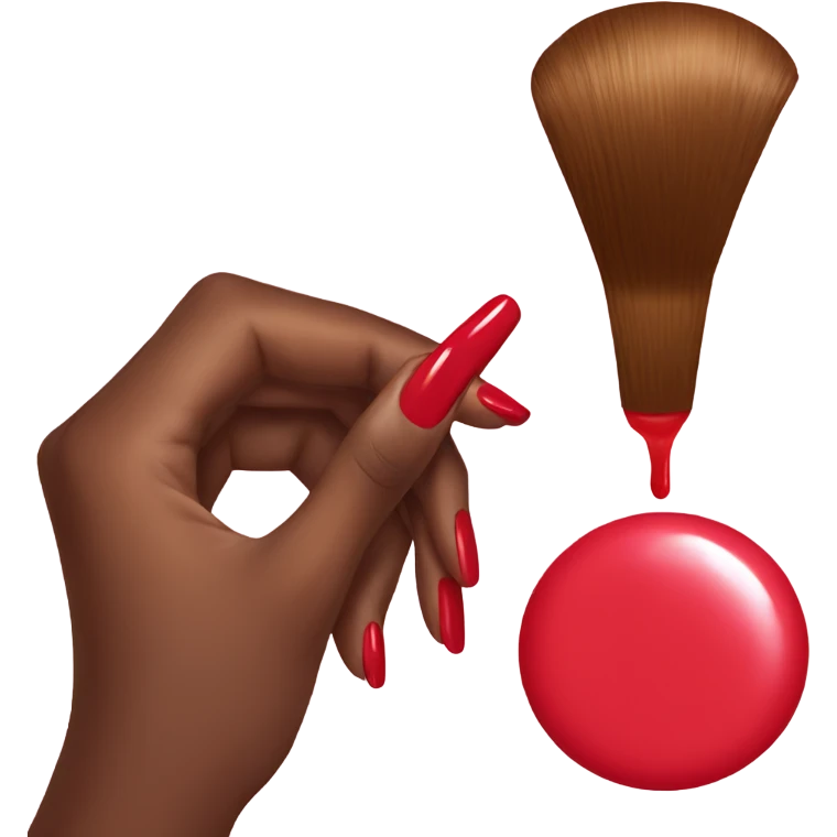Putting red  Nail polish on emoji