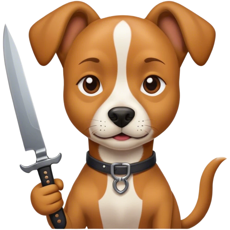 the dog with knife emoji