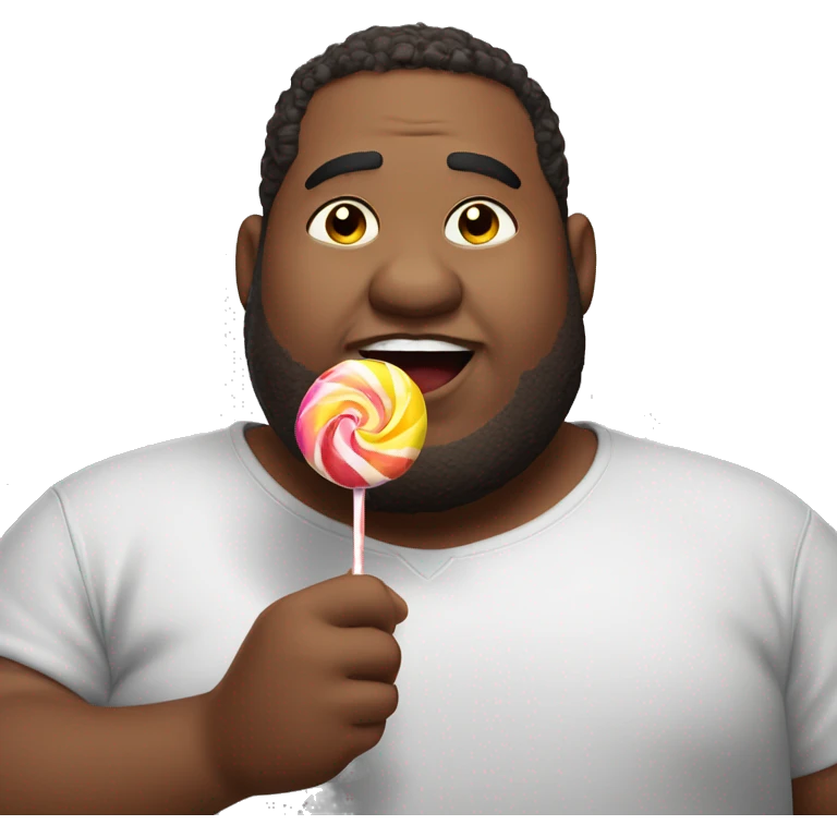 super fat guy eating a lolli emoji