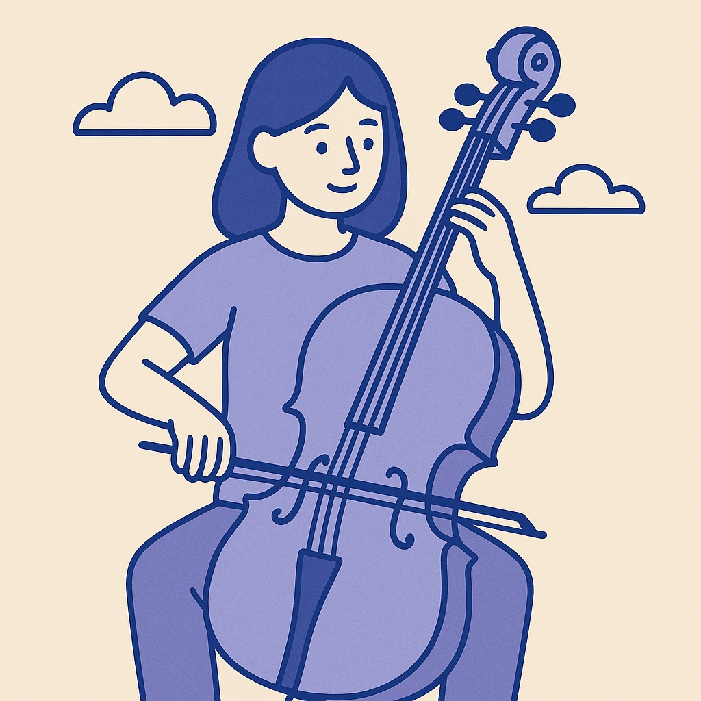girl playing cello emoji
