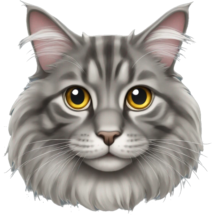 grey maine coon cat emoji