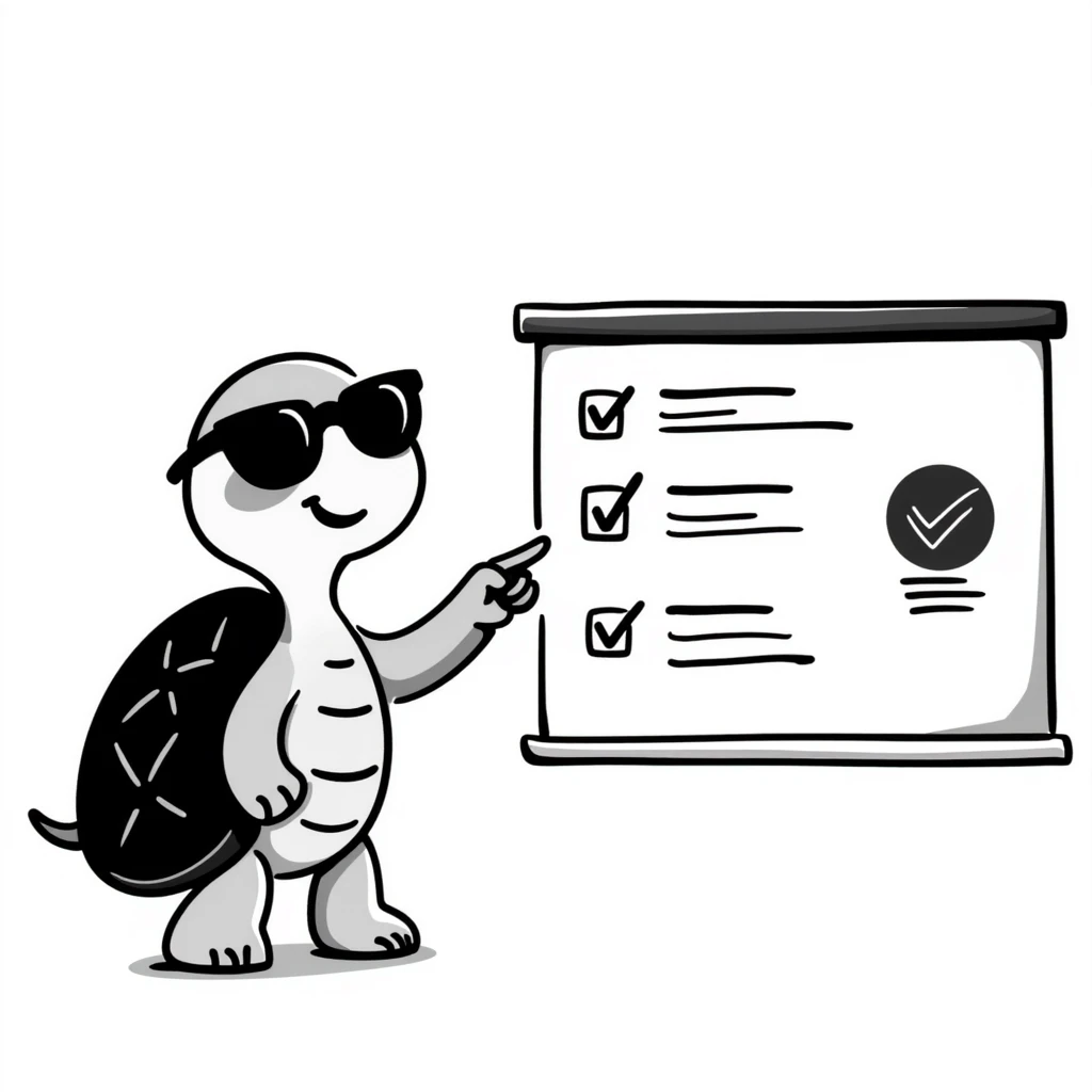 turtle pointing at a whiteboard emoji