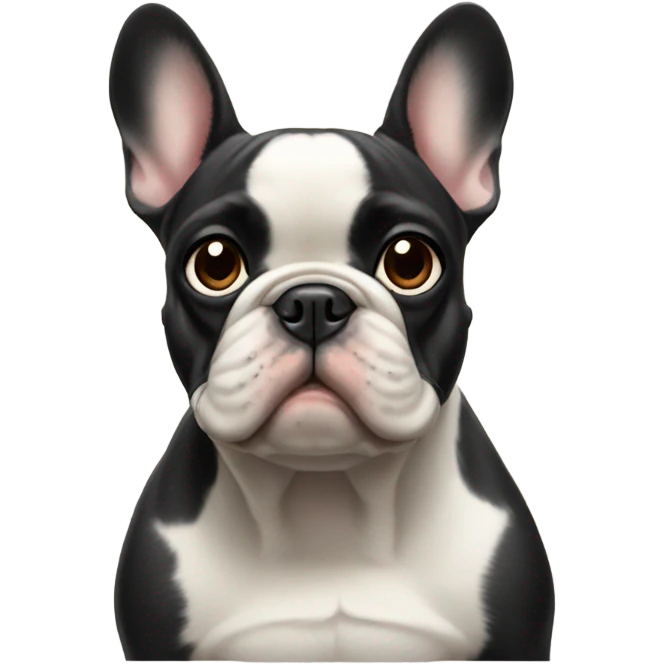 French bulldog looking at viewer emoji