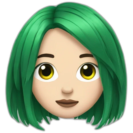 Billie eilish with green and black hair emoji