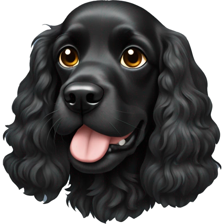Black cocker spaniel long hair on the head  emoji