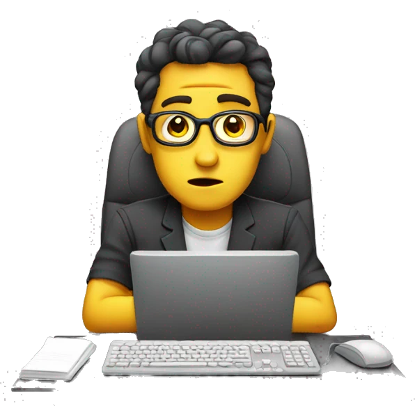 Tired computer nerd emoji