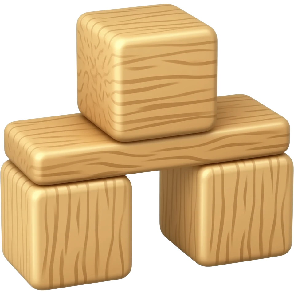 Wooden toy blocks emoji