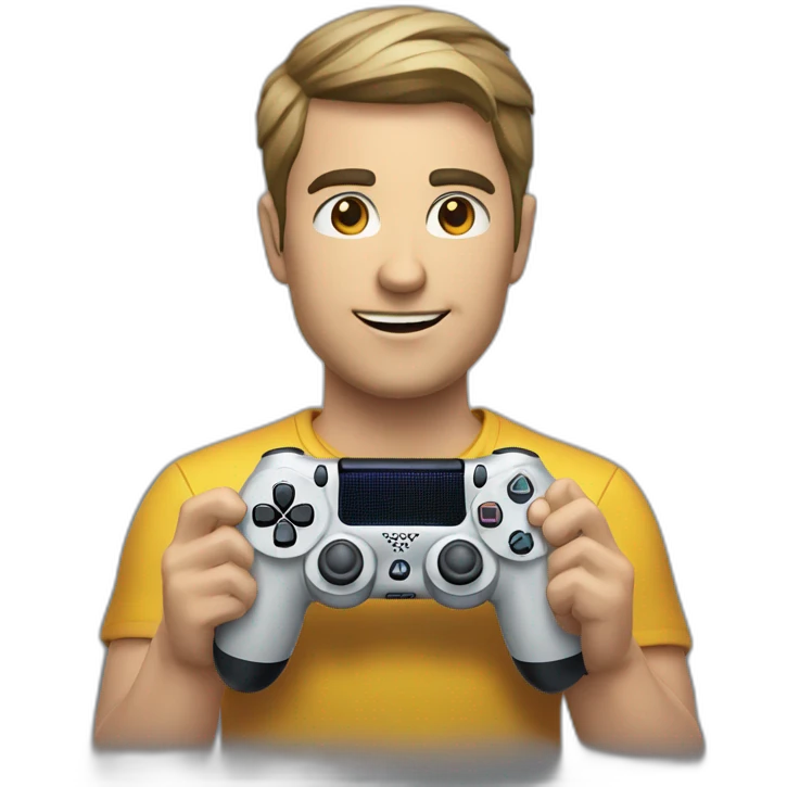 Homme avec une manette ps4 emoji