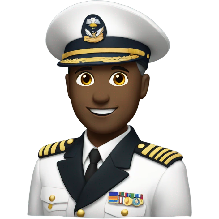 CREATE AN EMOGI OF A NAVY MILITARY IN WHITE UNIFORM WITH MEDALS AND BERET emoji