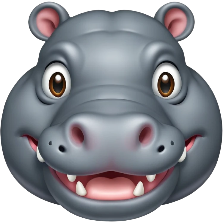 Hippo winking emoji