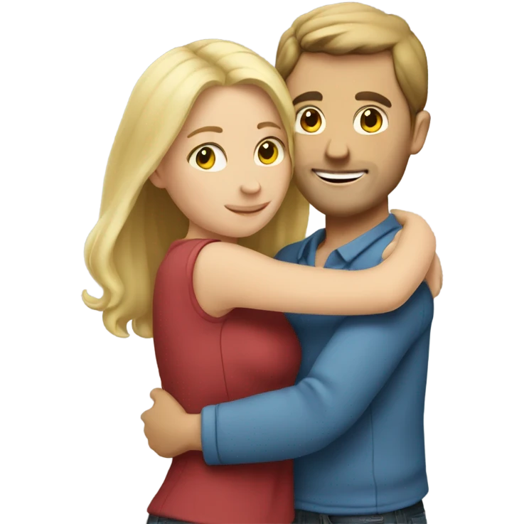 caucasian couple hugging  emoji