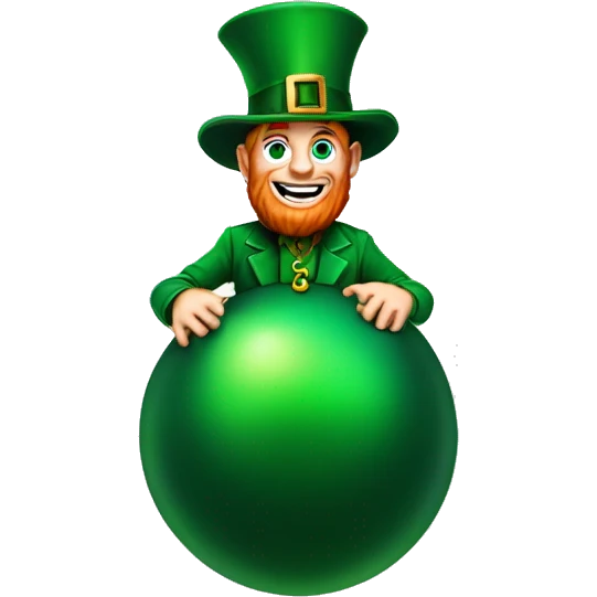 leprechaun with a Christmas ball emoji