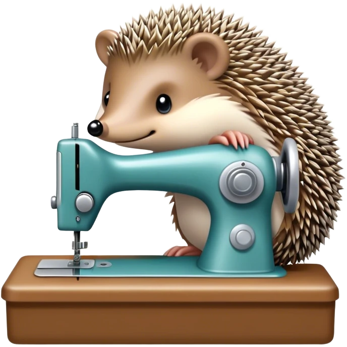 Hedgehog at sewing machine  emoji